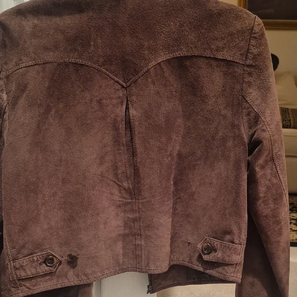 Ralph Lauren Brown Suede Zip-Front Jacket - Picture 3 of 5